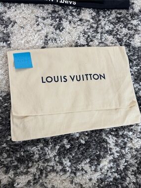 Louis Vuitton Cream Canvas Logo Dust Pouch